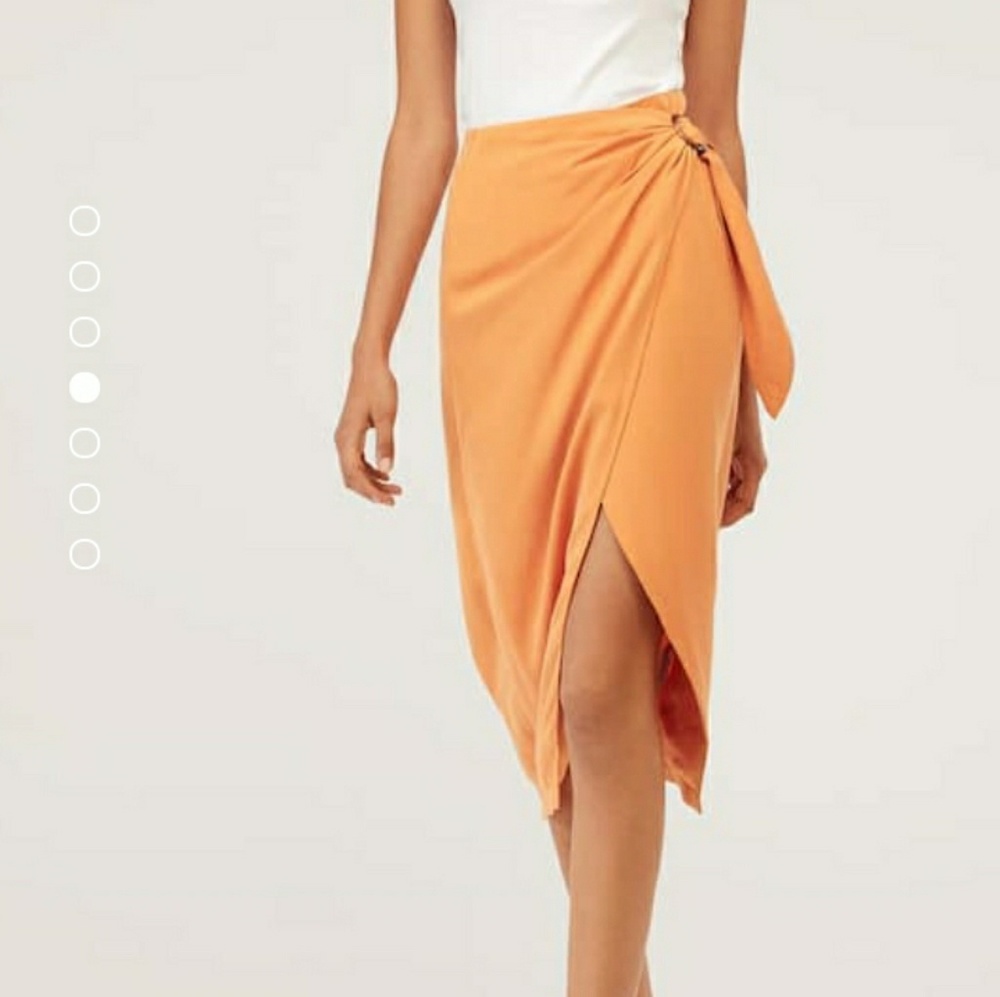 COPY - Oysho tencel midi wrap skirt